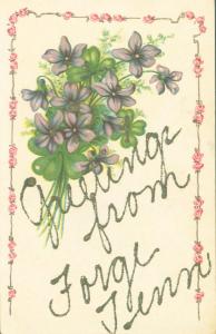 FORGE TENNESSEE GREETINGS FROM FLOWER BOUQUET EMBOSSED POSTCARD c1910s