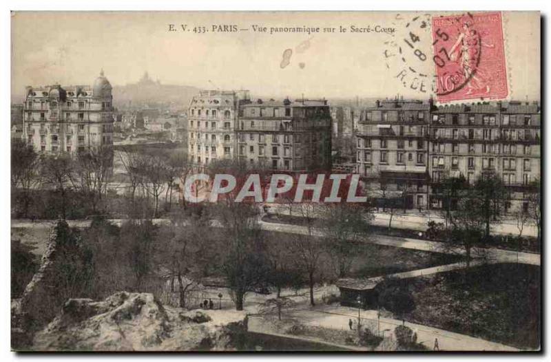 Paris Old Postcard Panoramic view of the Sacre Coeur
