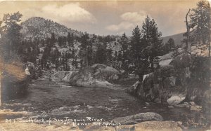 J36/ San Joaquin River California Postcard RPPC c1920 Lower Hot Springs 301