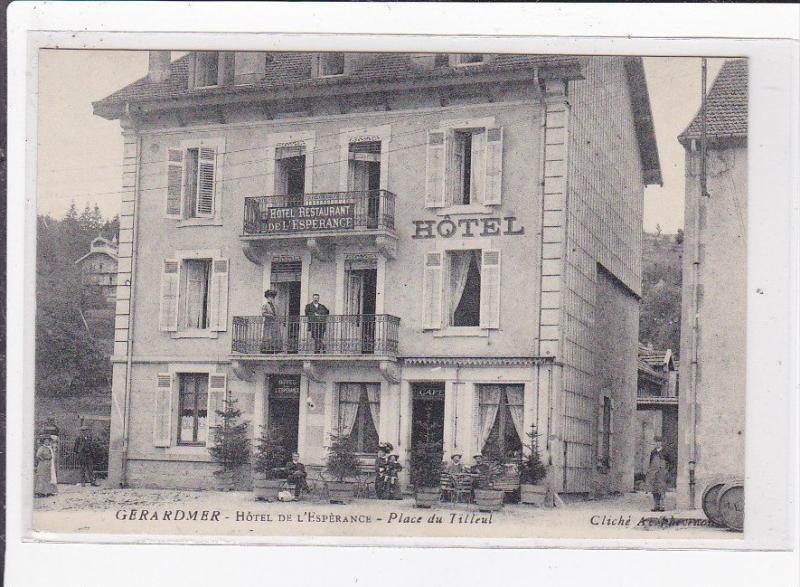 GERARDMER : hotel de l'esperance, place du tileul - tres bon etat