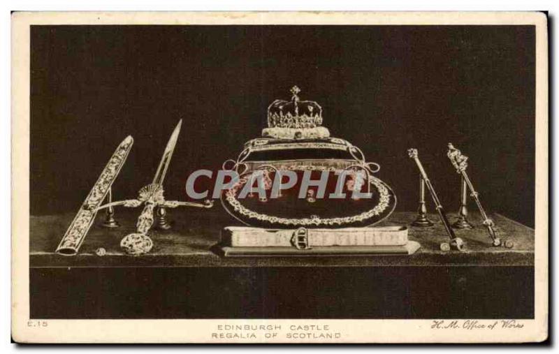 Old Postcard Edinburgh Castle Regalia Jewels Jewels of Scotland