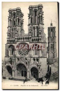 Old Postcard Laon Facade of the Cathedral