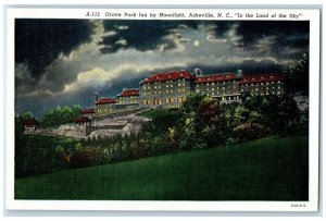 c1940 Grove Park Inn Moonlight Land Of The Sky Asheville North Carolina Postcard