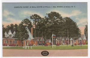 Carolyn Court Motel Selma North Carolina linen postcard