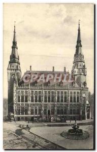 Old Postcard Aachen Rathaus Vorderfront L & # City 39hotel