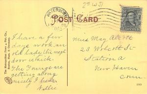 Waterbury Connecticut~John Dee Pond Falls~Handcolored~1908 Postcard