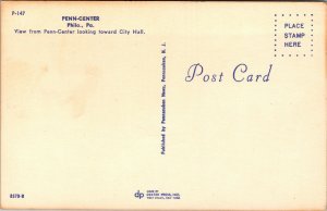 Vtg 1960s Penn Center City Hall Pittsburgh Pennsylvania PA Postcard