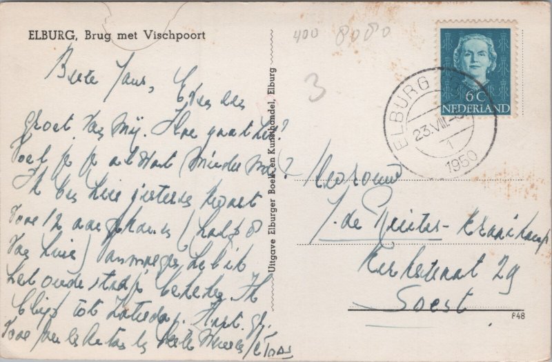 Netherlands Elburg Brug met Vispoort Vintage RPPC C370