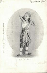 indochina, Chinese Siamese Mestizo Girl, Miscegenation (1903) Postcard