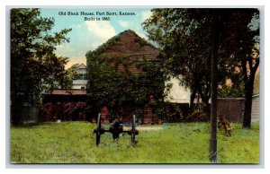 Old Block House Fort Scott Kansas KS UNP DB Postcard P19