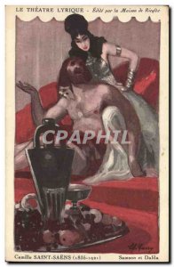 Old Postcard Fantasy Illustrator The lyric theater Ricqles Camille Saint-Sa?n...