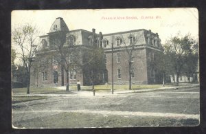 CLINTON MISSOURI FRANKLIN HIGH SCHOOL BUILDING VINTAGE POSTCARD MO.