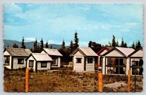 Yukon Canada~Burwash Landing Indian Graveyard W/ Spirit Houses~Vintage Postcard