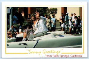 PALM SPRINGS, CA ~ Parade MAYOR SONNY BONO Street Scene 4x6 Postcard ca 1990