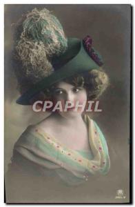 Postcard Old Fashion Woman Hat