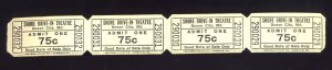 4 Vintage Shore Drive-In Theatre, 75¢ Tickets, Ocean City, Maryland/MD, 1960...