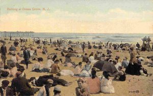 Bathing Beach Crowd Ocean City New Jersey 1910c postcard