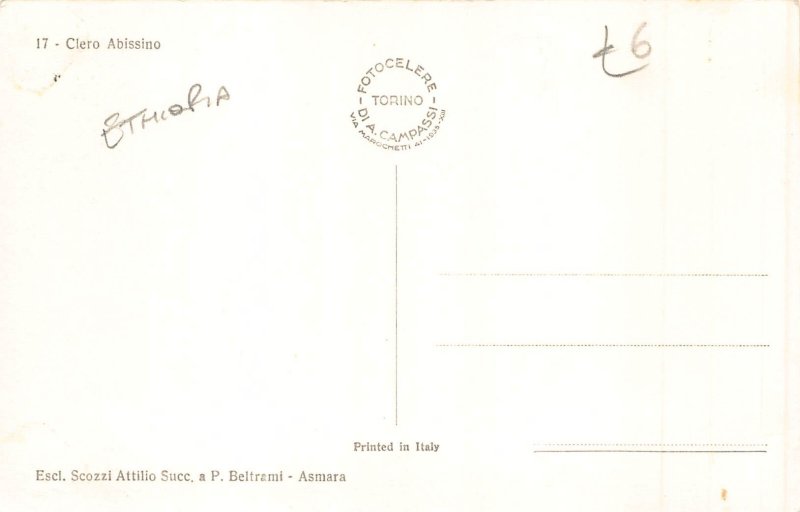 B635 Ethiopia Abyssinian clergy Native Men Ethnic RPPC vintage postcard