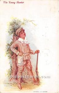 The Young Hunter Hunting 1908 indentation in card