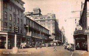 Real Photo Postcard Rissik Street in Johannesburg, South Africa~121271