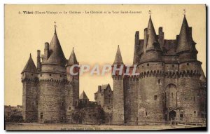 Old Postcard Chateau Vitre Le Chatelet and the Tower Saint Laurent