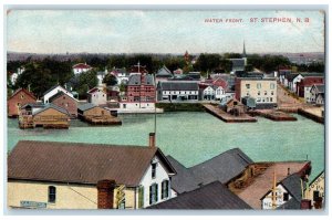 c1910 Water Front St. Stephen New Brunswick Canada Antique Posted Postcard