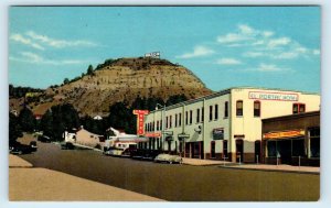 RATON, New Mexico NM ~ GOAT HILL Street Scene EL PORTAL HOTEL c1950s  Postcard