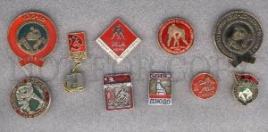 000176 WRESTLING set 10 russian different pins #176