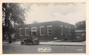 Liberty Indiana street scene showing U.S. Post Office antique pc BB2243