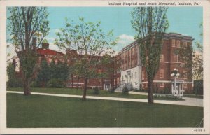 Postcard Indiana Hospital and Mack Memorial Indiana PA