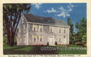 Home of Wm. Cullen Bryant - Great Barrington, Massachusetts MA Postcard