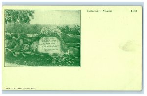 c1900s Meriam's Corner Stone Concord Massachusetts MA PMC Unposted Postcard