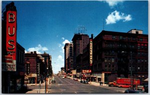 16th Street Looking North Omaha Nebraska NE Buildings & Mainroad Postcard