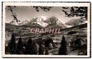 Old Postcard Route Sallanches Combloux Megeve Panorama of Mont Blanc