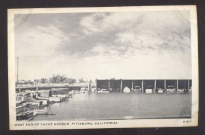 PITTSBURG CALIFORNIA YACHT HARBOR VINTAGE BOATS OLD POSTCARD