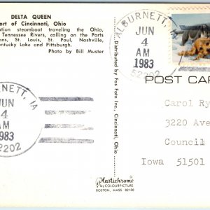 1983 Alburnette, IA Town Post Office Cancel Stamp USPO Postcard Postal Iowa A177