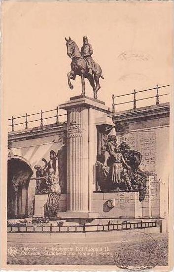 Belgium Ostende Le Monument Roi Leopold II 1930