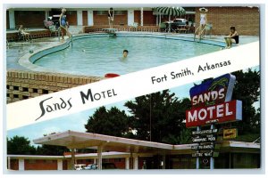 1960 Sands Motel And Swimming Pool Forth Smith Arkansas AR, Dual View Postcard