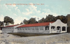 J60/ Bay View Michigan Postcard c1910 Bowling Alley Swimming Pool  159