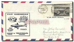 Letter USA 1st Flight Miami Tegucigalpa Honduras 27 April 1959