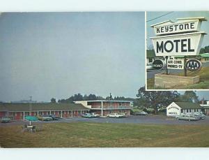 Unused Pre-1980 OLD CARS & KEYSTONE MOTEL Chambersburg Pennsylvania PA s6365