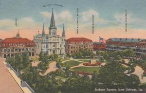 Jackson Square at New Orleans LA, Louisiana - Linen