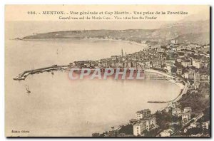 CARTE Postale Old Menton General view and Cap Martin View from the Border