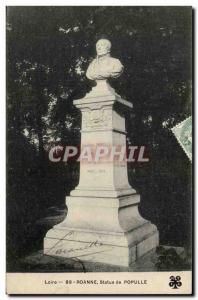 Roanne - Statue Populle - Old Postcard