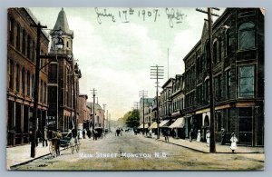 MONCTON NB CANADA MAIN STREET ANTIQUE POSTCARD