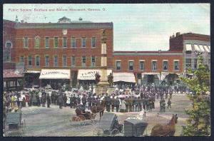 Soldiers Sailors Monument in Square Geneva Ohio used c1909