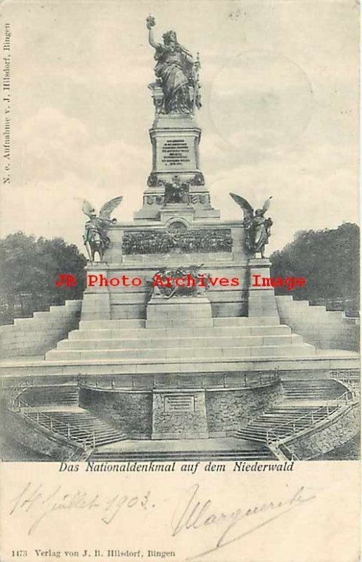 Germany, Rudesheim am Rhein, Niederwalddenkmal Monument, Hillsdorf No 1473 