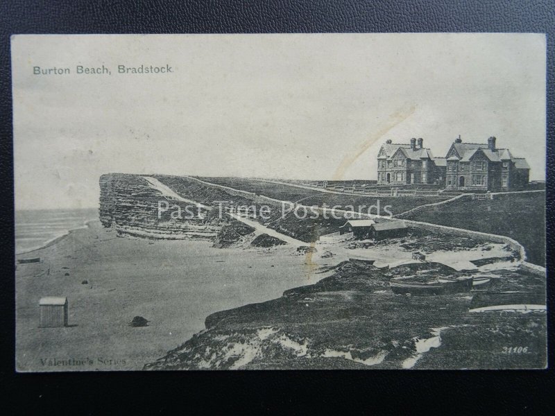 Dorset BURTON BRADSTOCK Burton Beach & Beach Cabins c1902 Postcard by Valentine