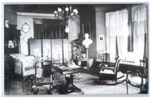 c1950's William J. Bryan Fairview Interior Parlor Lincoln NE RPPC Photo Postcard