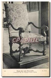 Old Postcard Musee des Arts Decoratifs Armchair Louis XVI